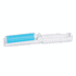 A lint remover with a white handle and a blue adhesive roller. It features a compact design and has a logo.