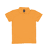 A yellow polo shirt featuring a collar and a logo on the label.