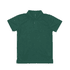 A dark green polo shirt with a collar and short sleeves. The shirt features a logo.