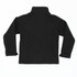 A black Youth Prime Softshell Jacket featuring a high collar and raglan sleeves, with a logo present.