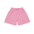Youth Core Shorts in a vibrant pink colour, featuring an elastic waistband and a simple design.