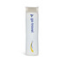 A white mini lint roller with a branding logo. The design is compact and travel-friendly.