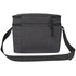 A double compartment cooler bag in dark grey, featuring a shoulder strap and two zippered pockets.