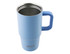 A drink bottle in light blue with a sturdy handle, featuring an insulated design and a logo.