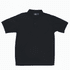 A navy blue polo shirt with a collar and buttons, featuring a logo on the chest area.