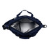 A navy cooler bag with a spacious silver-lined interior and multiple carrying options. It includes a logo.