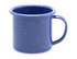 A navy blue enamel espresso mug with a speckled finish, measuring 6cm and holding 125ml.