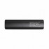 A black 5,000mAh power bank with a logo, featuring input and output specifications on one side.