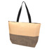 A large zipped tote in natural and black, featuring sturdy handles and a stylish design.