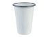 A drink bottle featuring a white enamel finish with a dark rim, 425ml and 8cm in height. It has a logo.