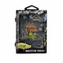 A fishing tackle pack featuring various hooks and weights, with a logo and colourful design in green and black.
