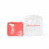 A red jelly cube sensory toy beside a transparent plastic case with a logo.