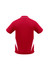 A red polo shirt with white accents, featuring a branded logo on the back.