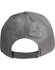 A grey cap featuring a back closure and ventilation holes, with a logo on the side.
