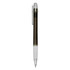 A black and clear plastic pen with a transparent body, featuring a clip and a white grip section.