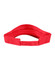A red visor with a wide band and adjustable strap, featuring a logo on the side.