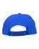 A blue cap with a contrasting mesh design and an adjustable strap at the back.