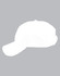 A white cap with a mesh back and a curved brim. It features a logo on the front.