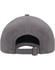 A grey 4-way stretch cap with laser-cut ventilation holes at the back and an adjustable strap.