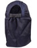 A navy poly cotton legionnaire hat with an open back and gathered fabric. It includes a branding logo.