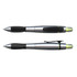 A Duo Pen with Highlighter in silver and black, featuring a smooth grip and a logo on the barrel.