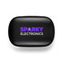 A black rectangular tech pack with a logo featuring the words "Sparky Electronics" in purple and white.