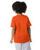 A short sleeve youth t-shirt in vibrant orange, featuring a logo on the sleeve.