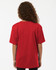 A red Youth Pro-Lock Performance T-Shirt viewed from the back, featuring a simple design and a logo.
