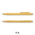 A bamboo pen featuring a natural finish, with a clip and a subtle logo. Two pens are displayed, one above the other.