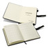 A weekly diary with a sleek black cover and cream pages, featuring a ribbon marker and branding.