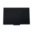 A sleek black cardholder with a textured surface and a sliding opening mechanism. It features a subtle logo.
