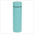 A drink bottle in a mint green colour with a sleek, cylindrical design and a matching lid.