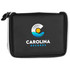 A black first aid kit with a zippered closure and a logo featuring waves and a sun on the front.