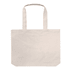 A tote bag in a neutral beige colour with two shoulder straps and a simple design.