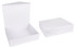 A white gift box set, featuring an open box and a closed box, both with a sleek design. Branding is present.