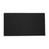 A black rectangular placemat featuring a textured surface. It has a simple design and no visible branding.