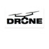 A black and white sticker featuring the word "DRONE" with a drone graphic above it.