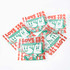 A set of clear stickers featuring a smiling tea cup character and the phrase "I Love Tea" in red and green.