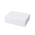 A rectangular white box with a smooth surface, suitable for packaging or storage.