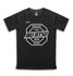 A black unisex T-shirt with a graphic design featuring a logo and text related to Brazilian Jiu-Jitsu.