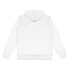 A white women's active zipped hoodie featuring a hood and long sleeves, with a plain back view.