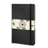 A black Moleskine 2027 planner with a decorative band featuring bees, designed for weekly planning.