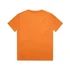 An orange t-shirt viewed from the back, featuring a simple design and no visible logos or graphics.