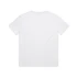 A plain white t-shirt featuring a back view, with short sleeves and a standard fit. It includes a logo on the label.
