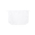 A white toiletry pouch with a zip closure and a logo. It has a simple, minimalist design.