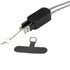 A black smartphone lanyard with a built-in 5-in-1 charging cable and a keyring attachment.