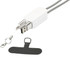 A smartphone lanyard in black and white, featuring a 27W 5-in-1 built-in cable with a USB connector and attachment loop.