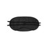 A black eye mask featuring two adjustable straps. The mask has a smooth, satin-like texture and includes branding.