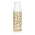 A drink bottle in white featuring an intricate pattern of earthy colours and a metal loop, capacity 600ml.