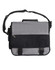 A grey and black executive conference satchel with a shoulder strap and carry handle, featuring a front pocket and zip.